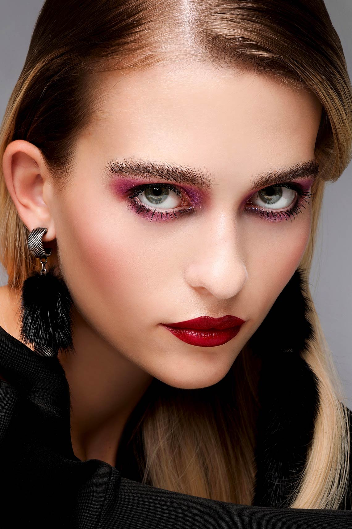 Crimson Drama look